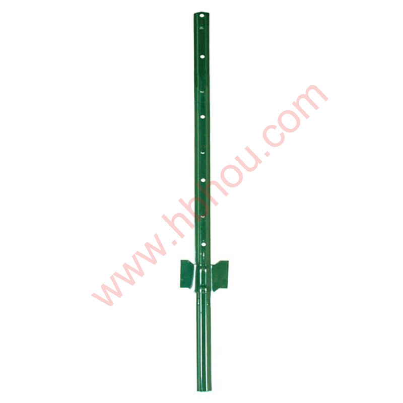 Sturdy Duty Metal Fence U Post  Green Fence Posts for Garden Yard