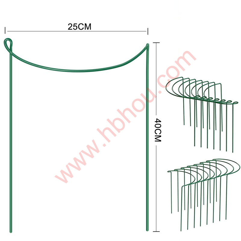 Half Round Metal Garden Plant Stake, Plant Support Ring for Flower Growing