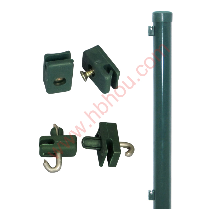 Metal Round Post Outdoor Euro Post With Clips Easy for Fence Install